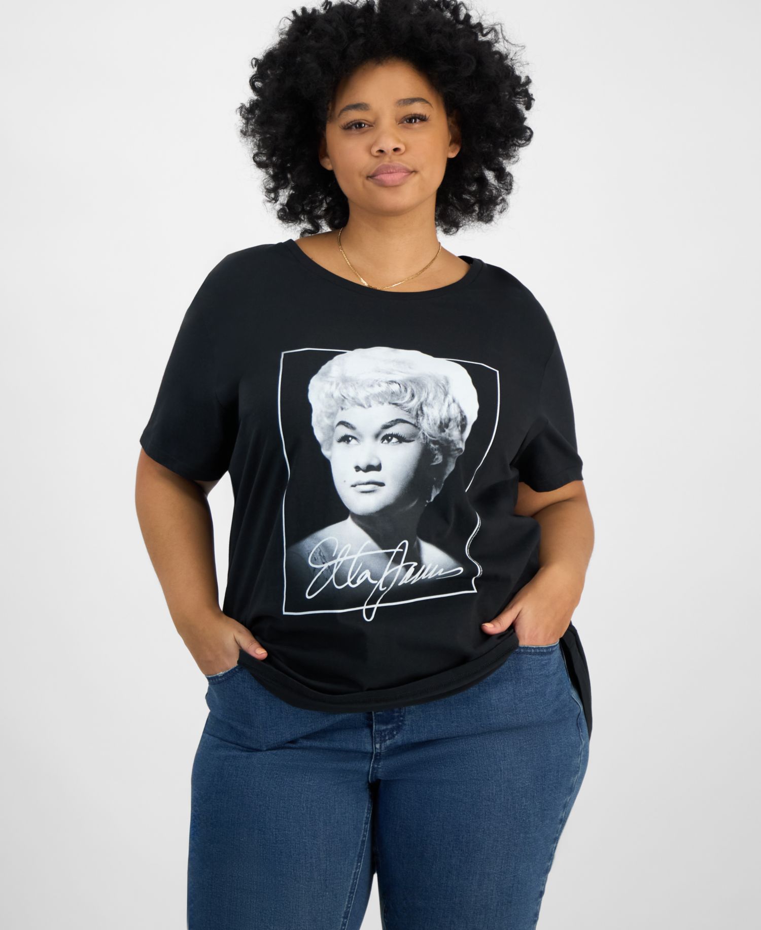Trendy Plus Size Cotton Etta James Graphic Tee