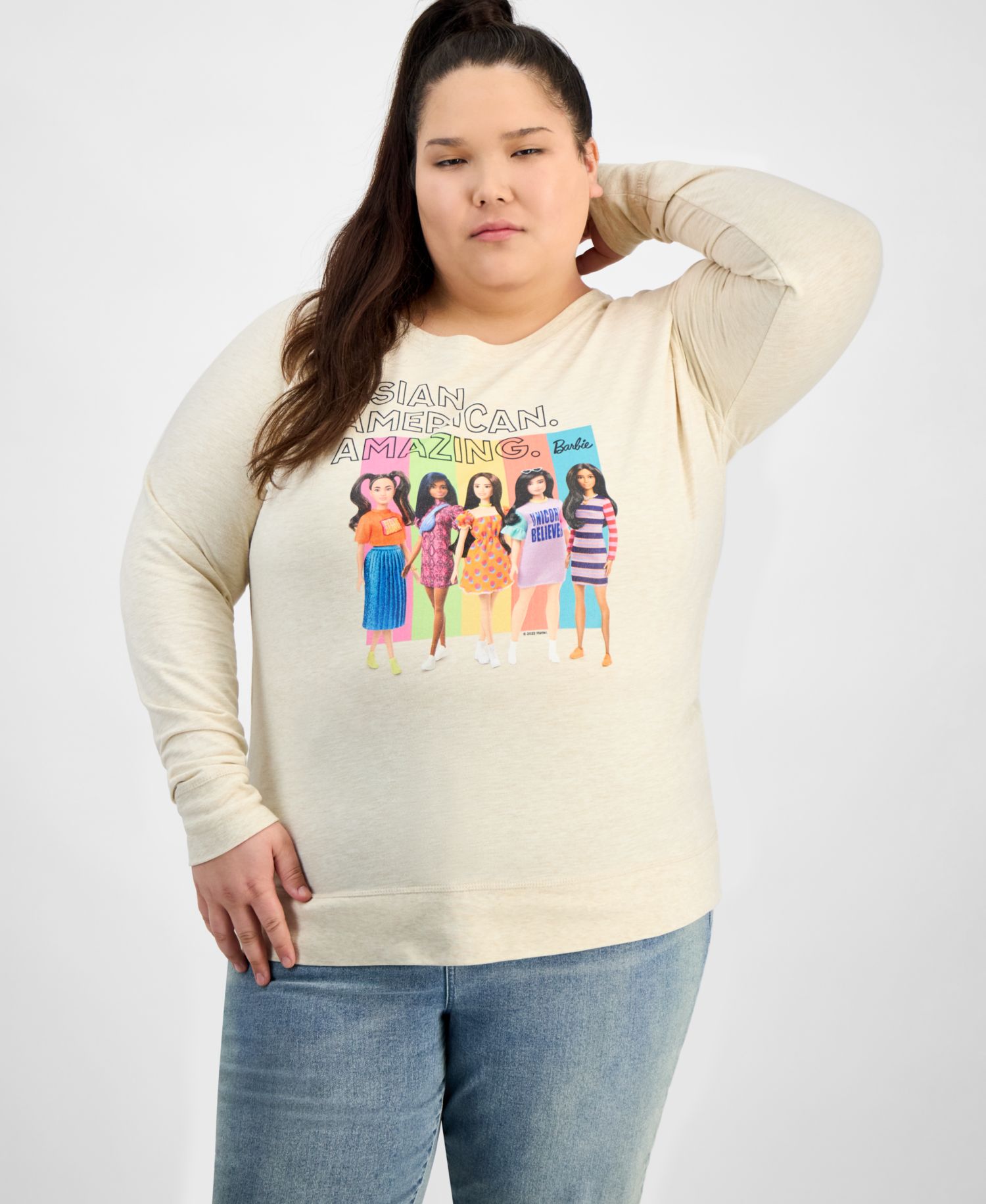 Trendy Plus Size Barbie Asian American Amazing Graphic Top