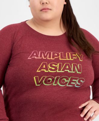 Trendy Plus Size AAPI Amplify Voices Graphic Top