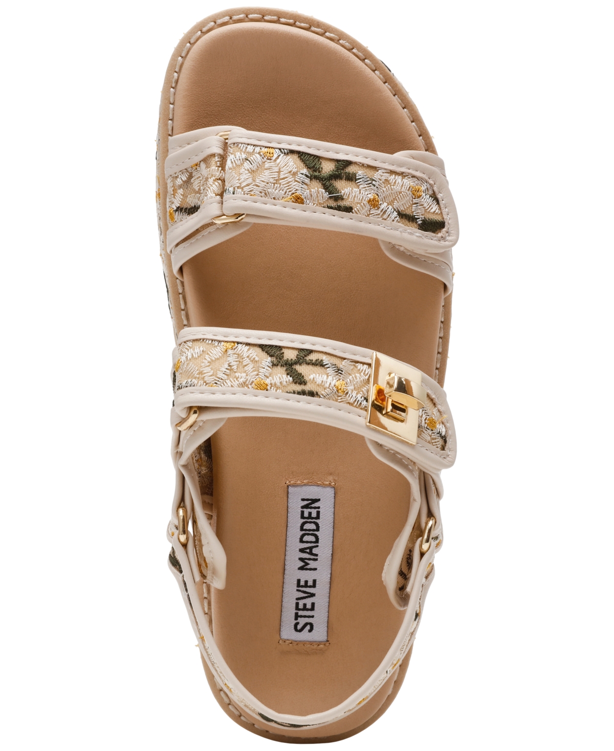 Steve Madden Women's Bigmona Platform Footbed Sandals In Natural Floral