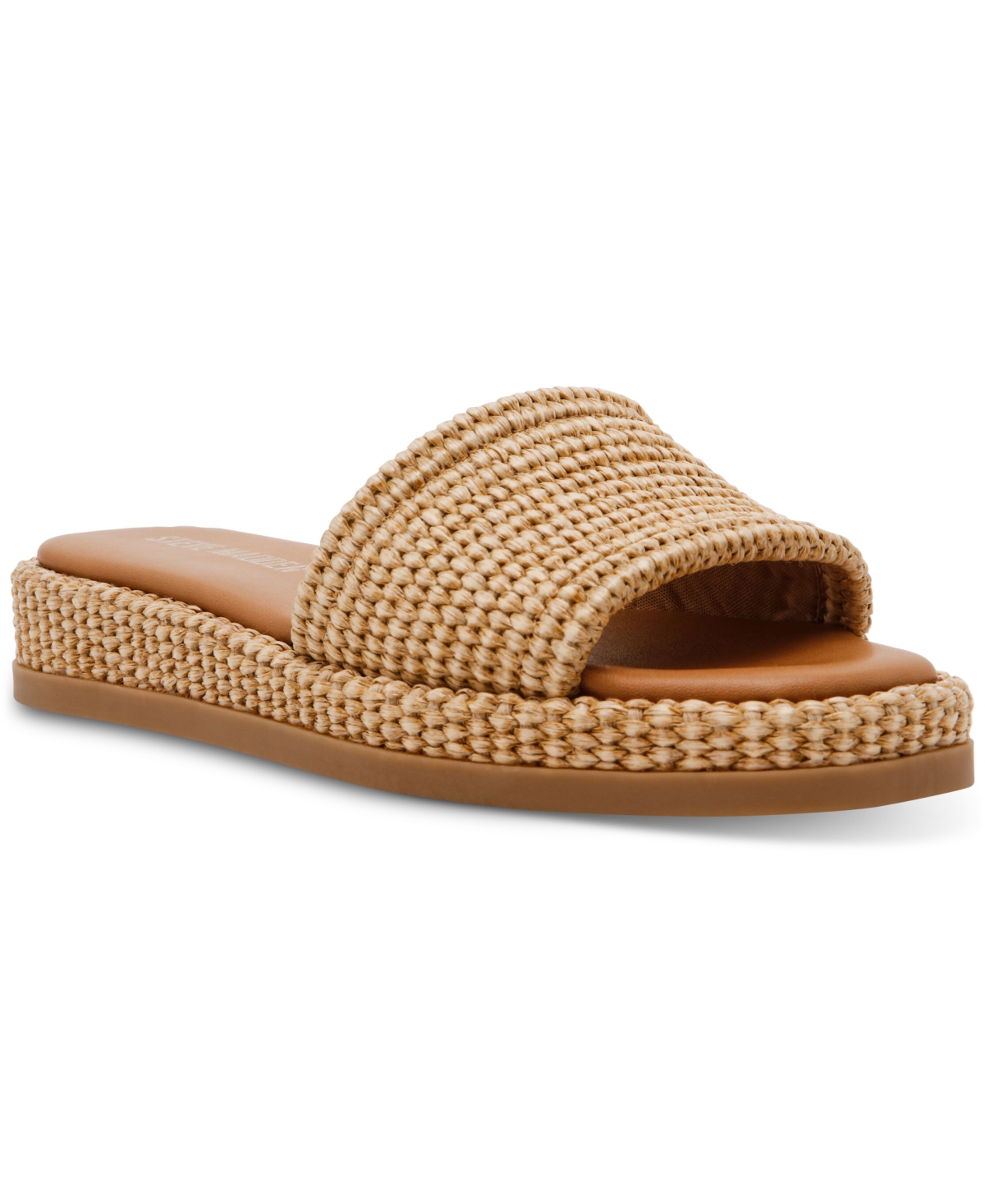 Steve Madden Boardwalk Slide Sandal In Natural Raffia