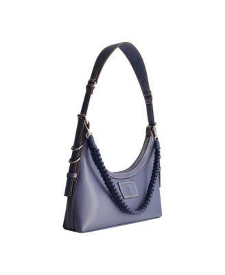 Debossed Logo Zip-Top Hobo Bag