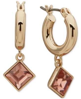 KARL LAGERFELD PARIS Gold-Tone Stone Dangling Huggie Hoop Earrings 03 3290₽