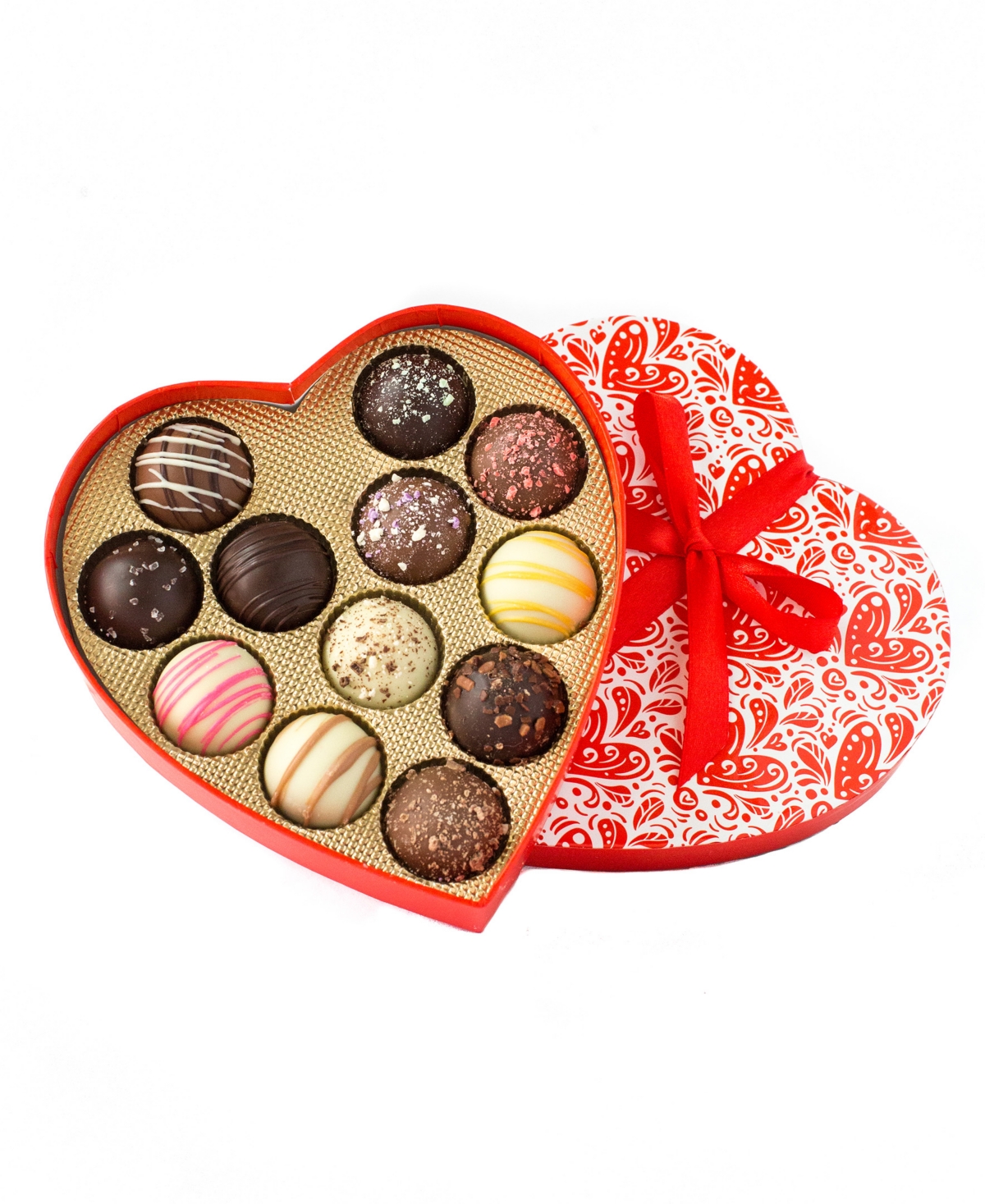 Sugar Plum Chocolates Valentine's Day Heart Truffles, 12 Pieces