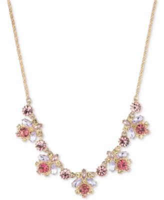Marchesa Gold-Tone Crystal - Stone Statement Necklace, 16