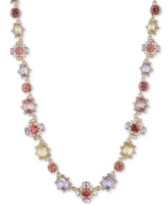 Marchesa Gold-Tone Crystal - Imitation Pearl Collar Necklace, 16