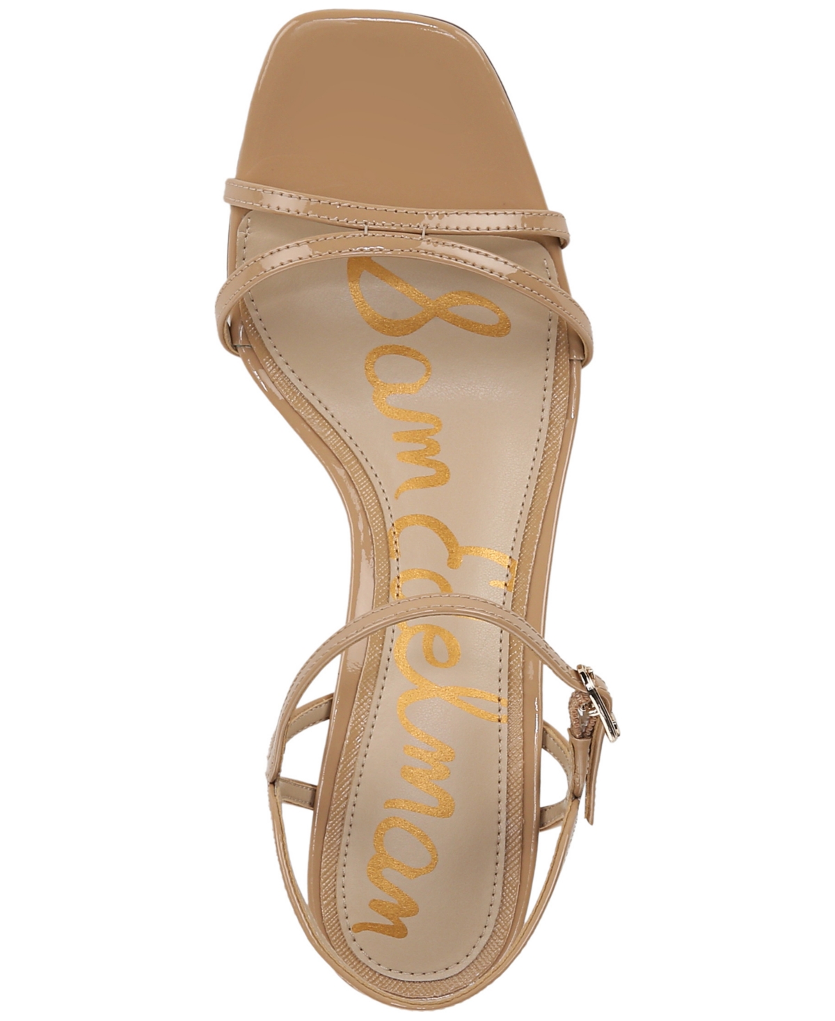 Sam Edelman Presley Strappy Sandal In Sienna Tan Patent Leather