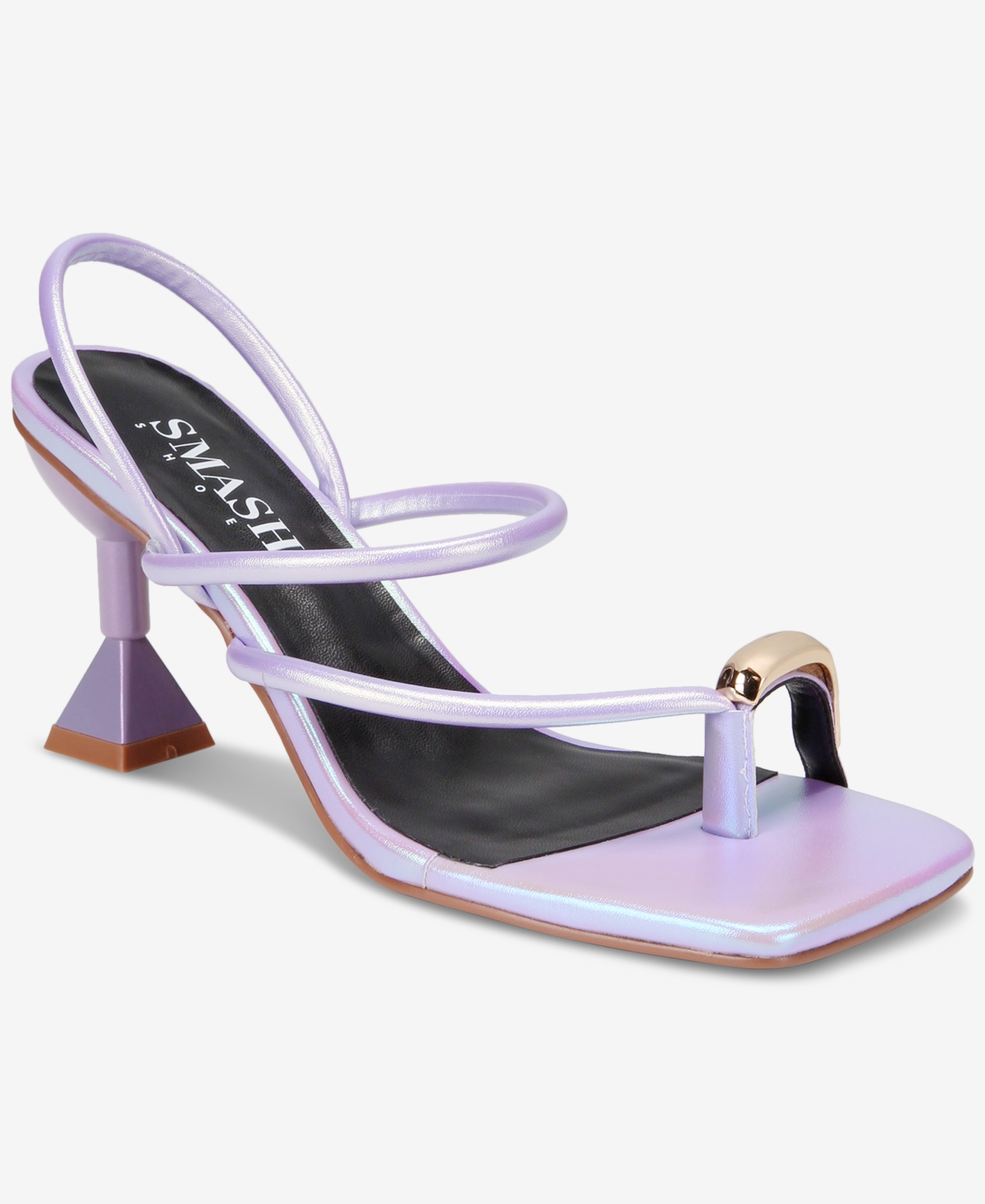 Smash Shoes Women's Whitney Gold Toe Strappy Dress Sandals In Iridescent