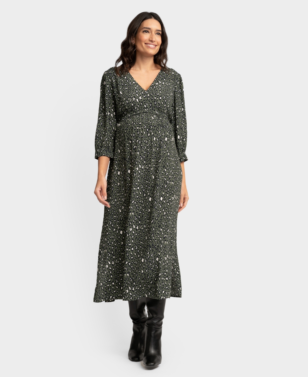 Shop Seraphine Women's Maternity Animal Print Midi Dress
