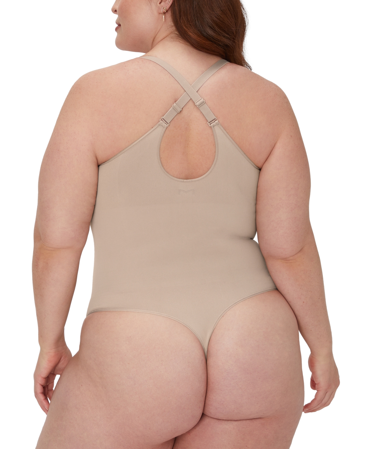 Shop Maidenform Women's Everyday Seamless Shapewear Thong Bodysuit Dms830 In Evening Blush