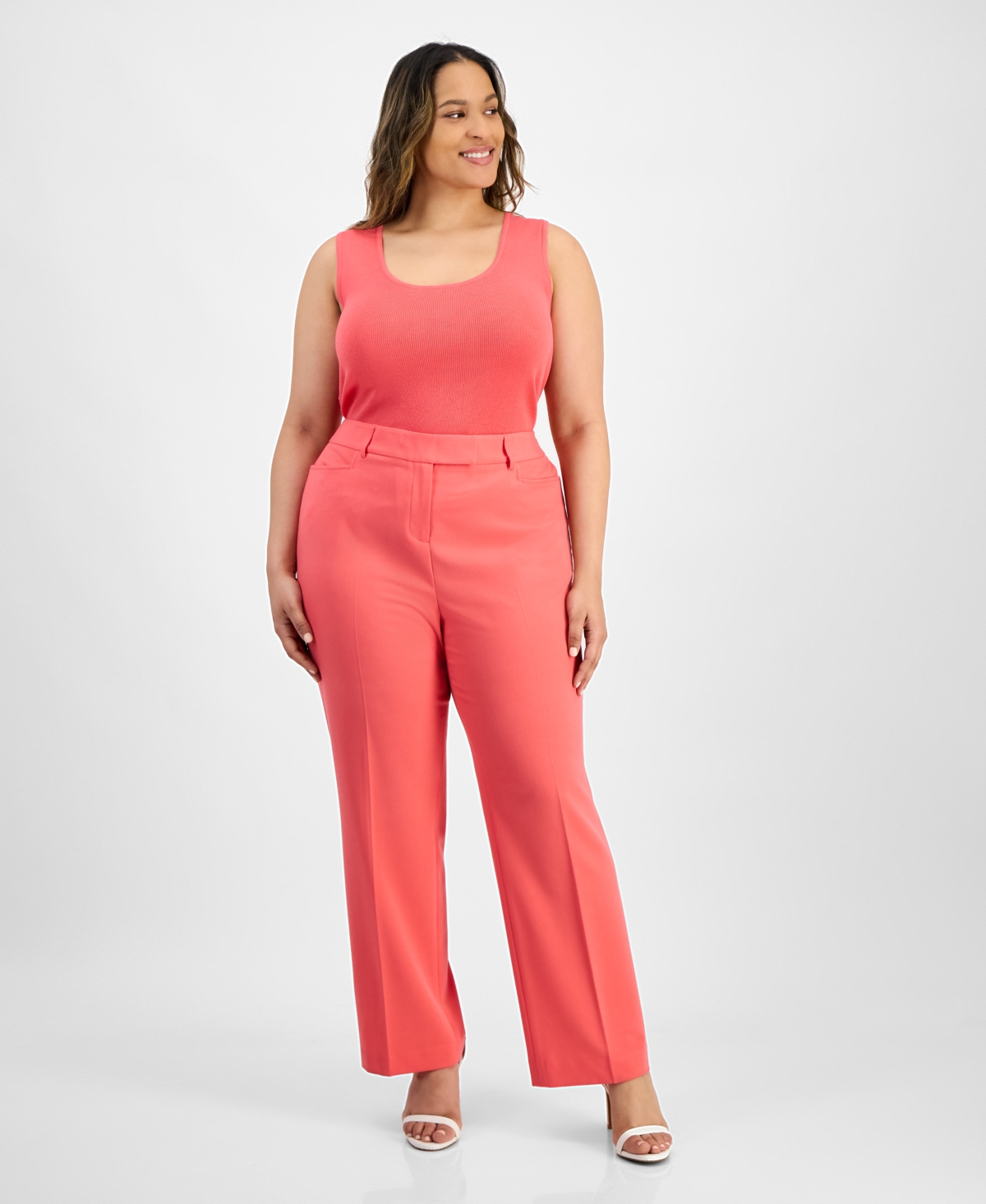 Plus Size Birds Eye Pants - Sunset