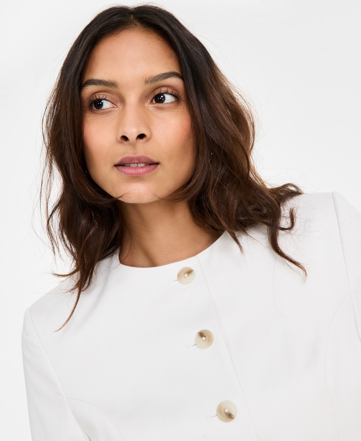 French Connection Sabine Slim Fit Stretch Cotton Twill Jacket In Summer White