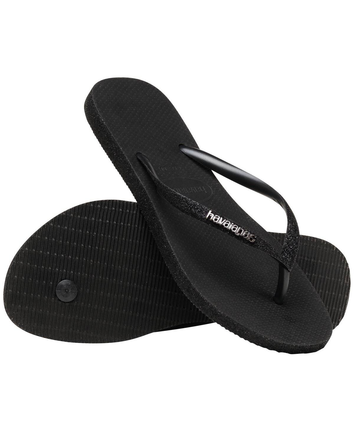 Havaianas Slim Sparkle Flip Flop In Black