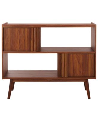 1 Pc Wood Media Stand, Tambour Doors, Interior Storage & Open Shelves – Entertainment Consoles