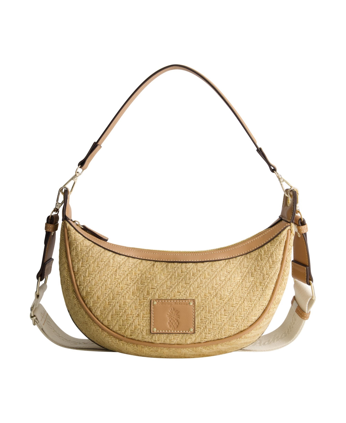 Raffia Crescent Hobo Bag - Sage
