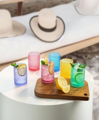 Khen Hobnail Drinking Glasses, Set of 6