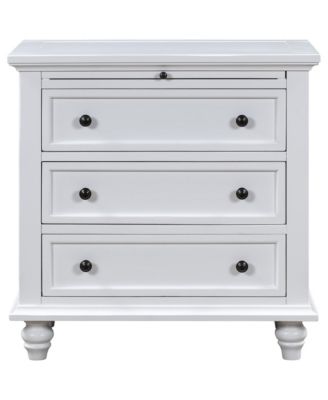 1 Count 3-Drawer Storage Wood Cabinet, End Table with Pull out Tray