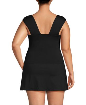 Plus Size Square Neck Underwire Tankini Top