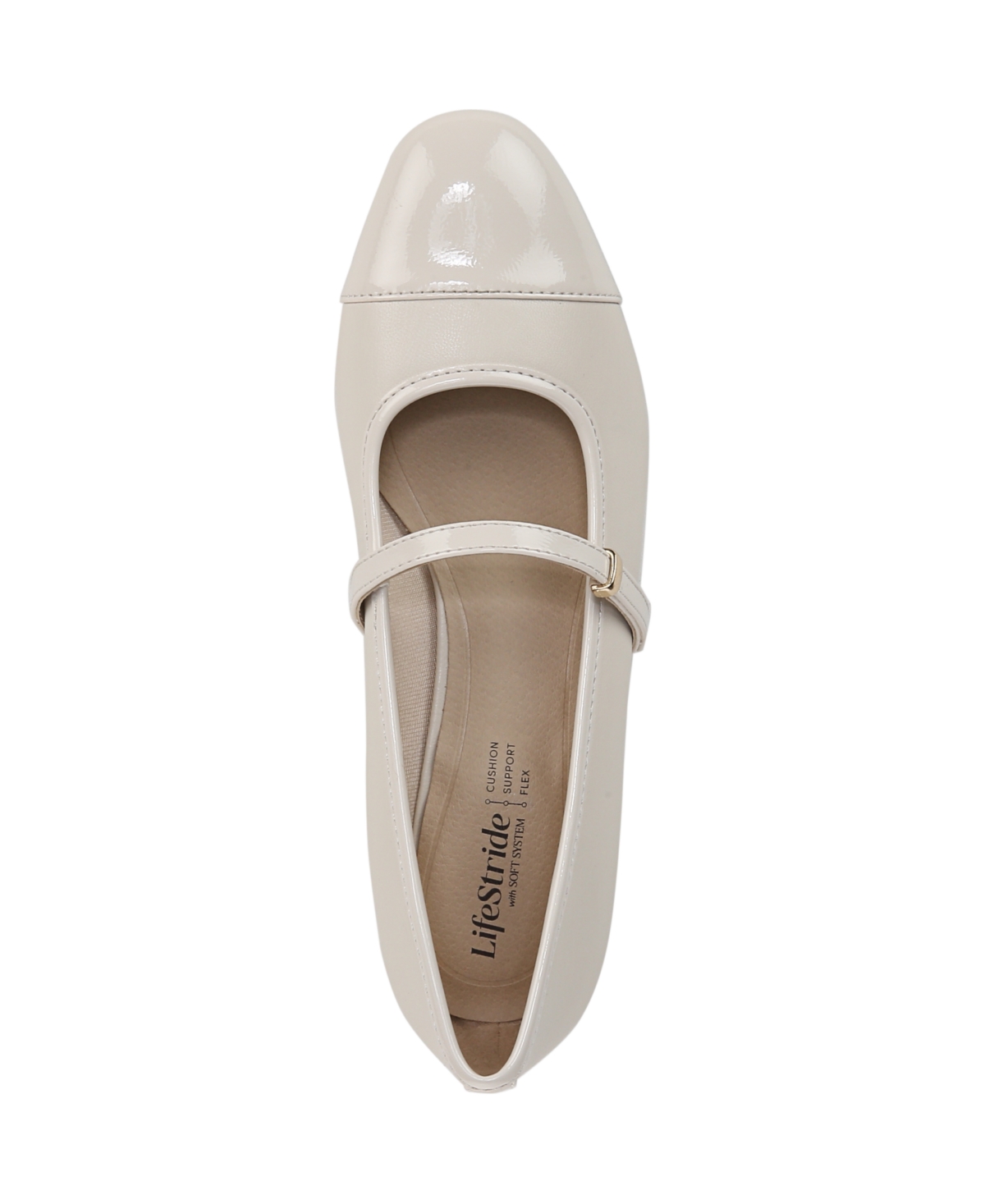 Shop Lifestride Women's Brooke Mary Jane Block Heel Pumps In Bone Faux Leather