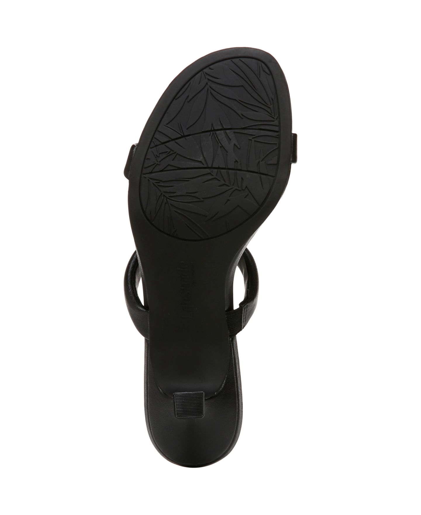 Женские сандалии LifeStride Nalani Open Round Toe Slide Dress Sandals, цвет: Чёрная искусственная кожа — фото 5