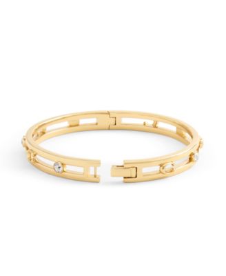 Faux Stone Signature C Open Bangle Bracelet