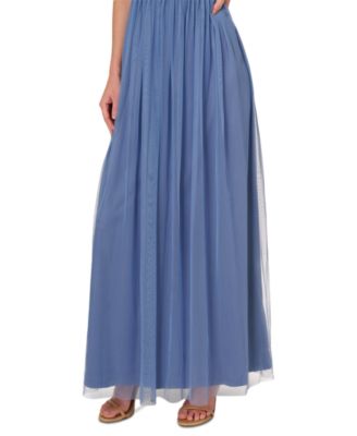 Adrianna Papell Women's Boat-Neck Beaded Mesh Dress - Macy's