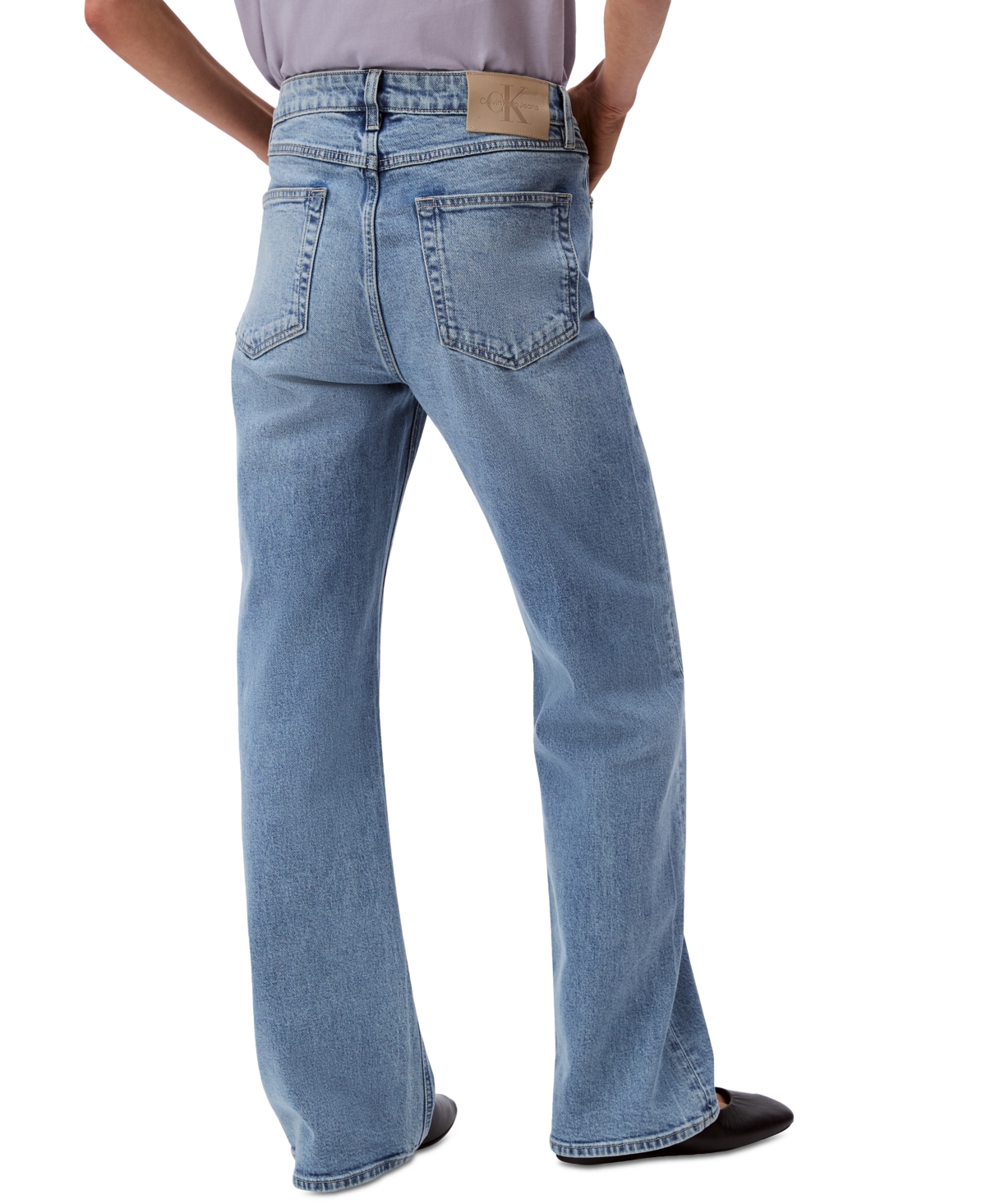 Shop Calvin Klein Jeans Est.1978 Women's 90s Straight-leg Stretch Jeans In Blue Stone