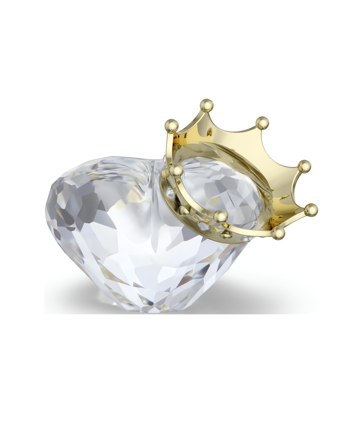 Swarovski Symbolica Heart With Crown Figurine In White,clear