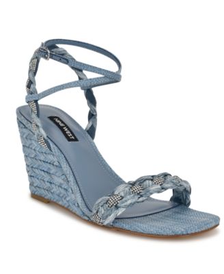 関税込み♪【Nine West】Nashyウェッジ ロゴ ★ サンダル Nine West Women's Nashy Woven Embellished Wedge Sandals - Macy's