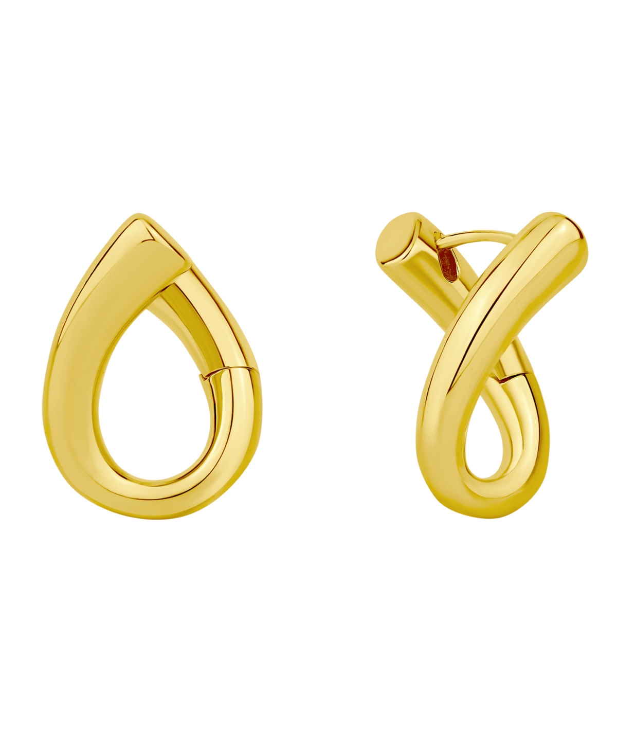 And Now This Silver And Gold Hinged Twist Hoop Earrings In Gold