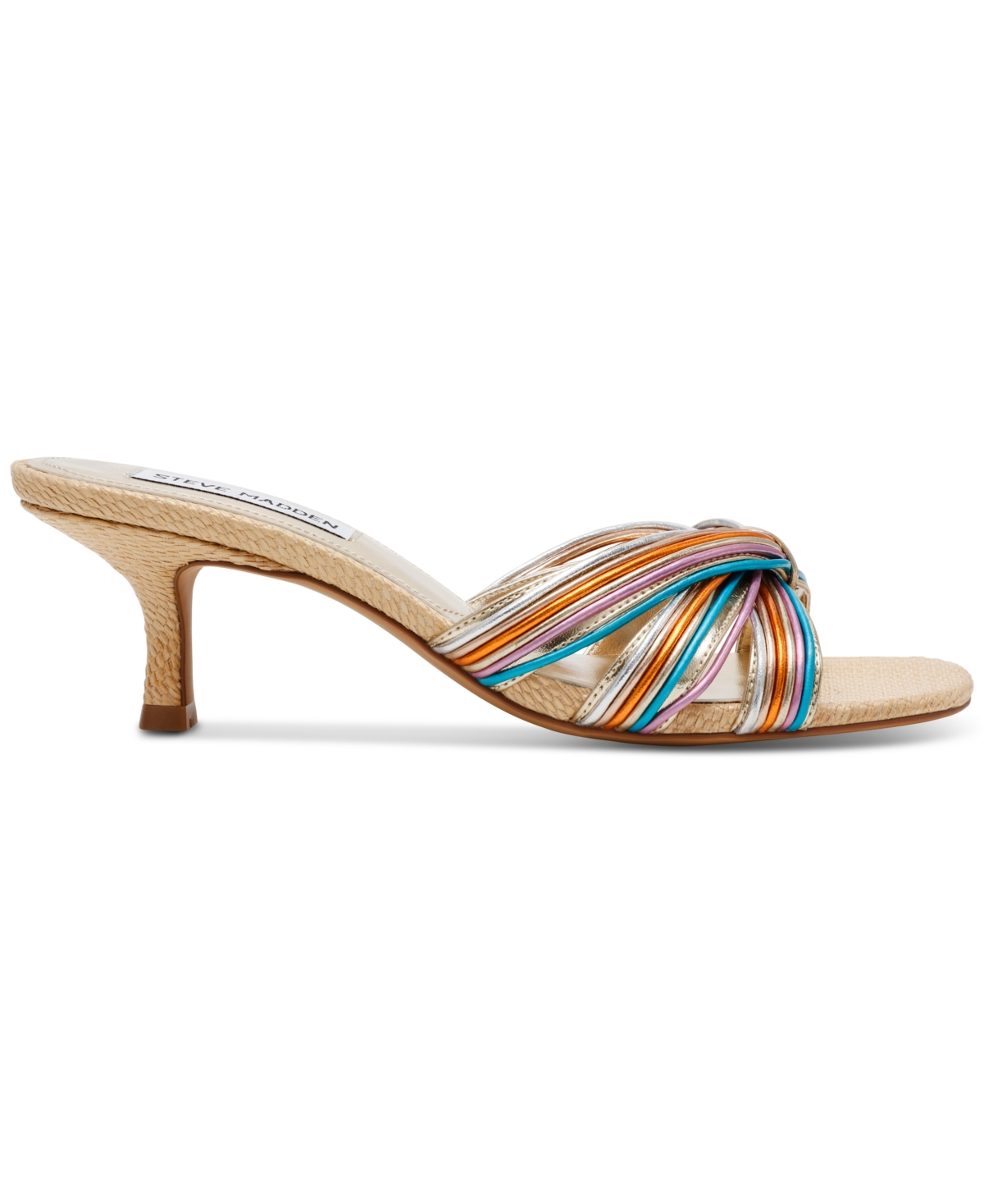 Steve Madden Women's Cary Strappy Kitten-heel Mule Sandals In Turquoise Multi