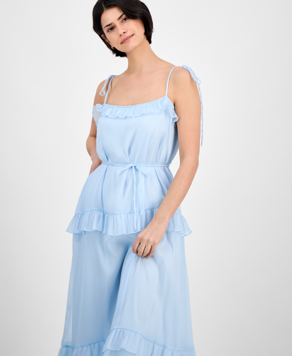 Julia Jordan Women's Tie-strap Maxi Dress In Light Blue