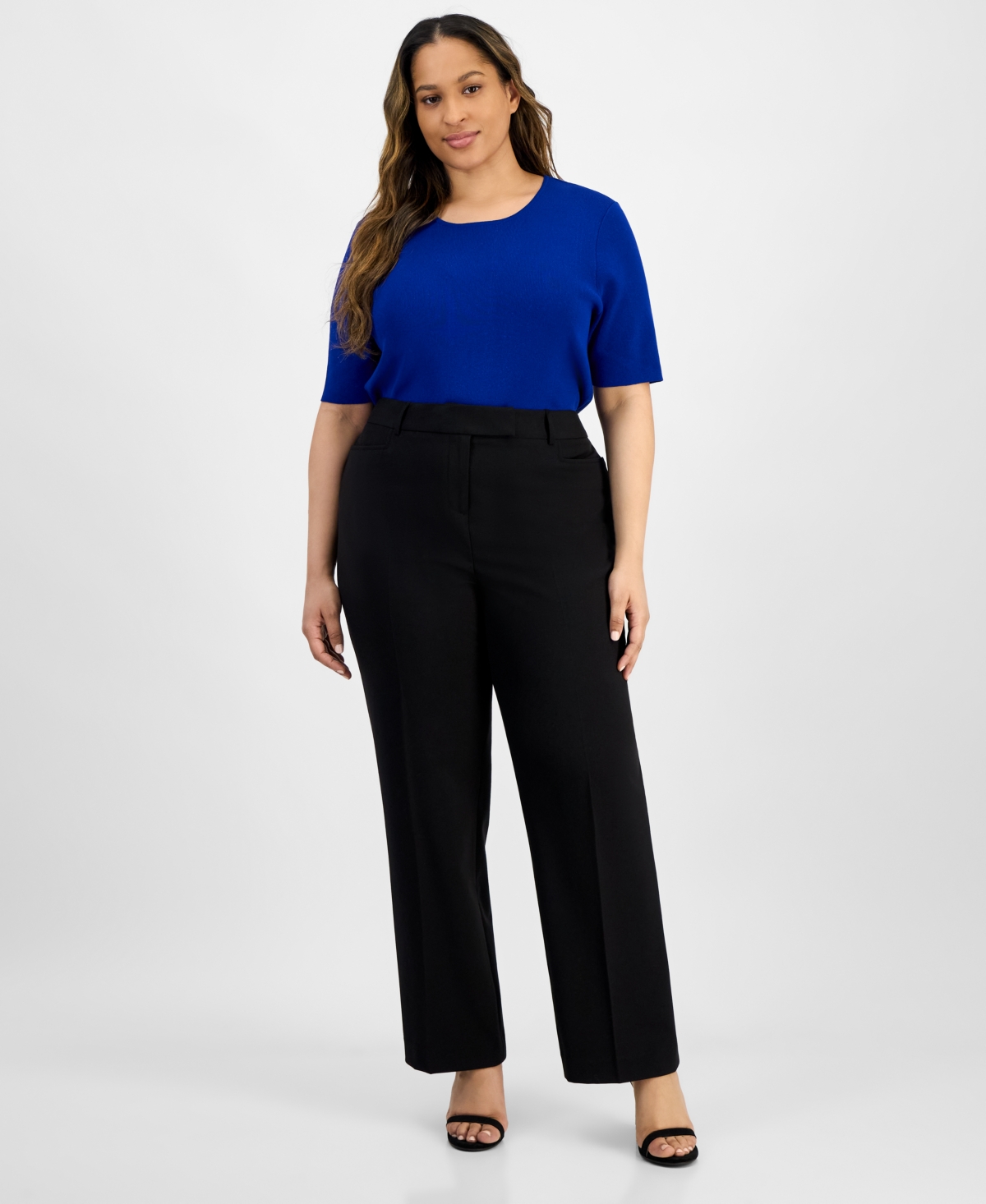 Plus Size Bird Eye Pants - Black