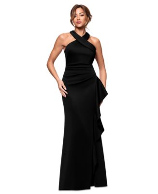 Mac duggal SALE スタリリッシュ ワンショルダーロングドレス 黒 org.jpg