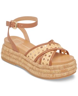 Dolce Vita Women's Wriley Crossband Raffia Woven Demi Wedge