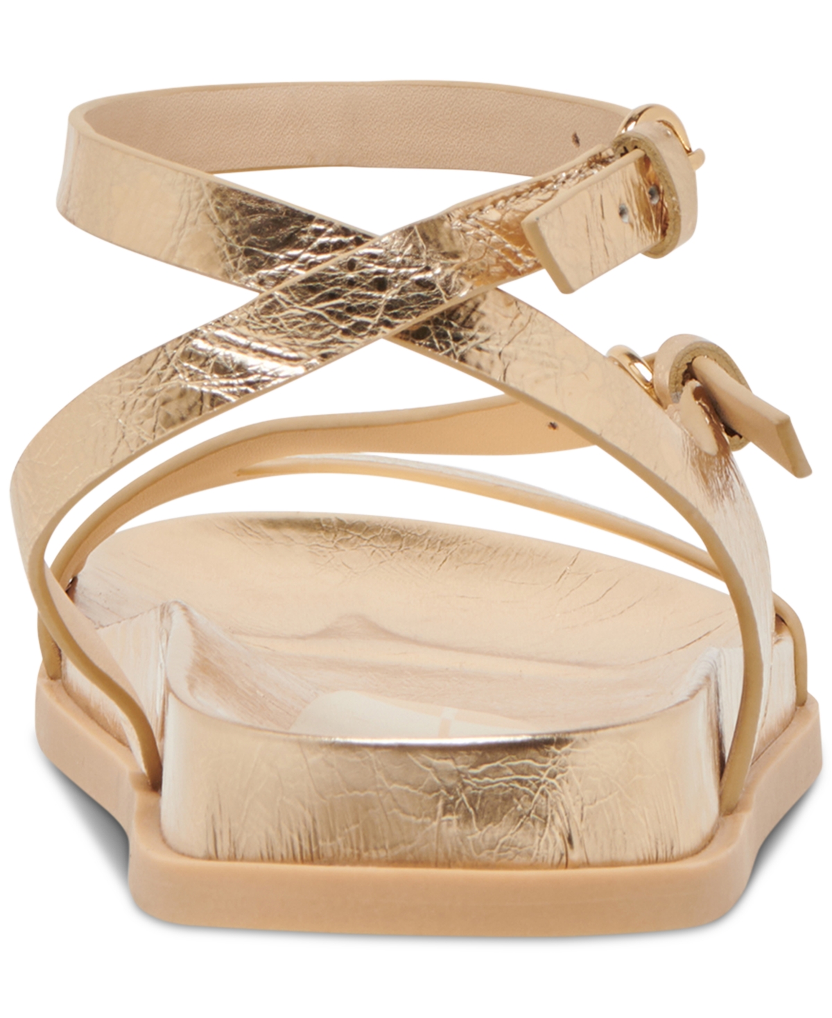 Dolce Vita Darlis Ankle Strap Sandal In Gold Metallic Distressed Leather