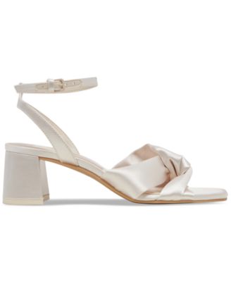 Women's Brenna Satin Twist Two-Piece Block-Heel Sandals