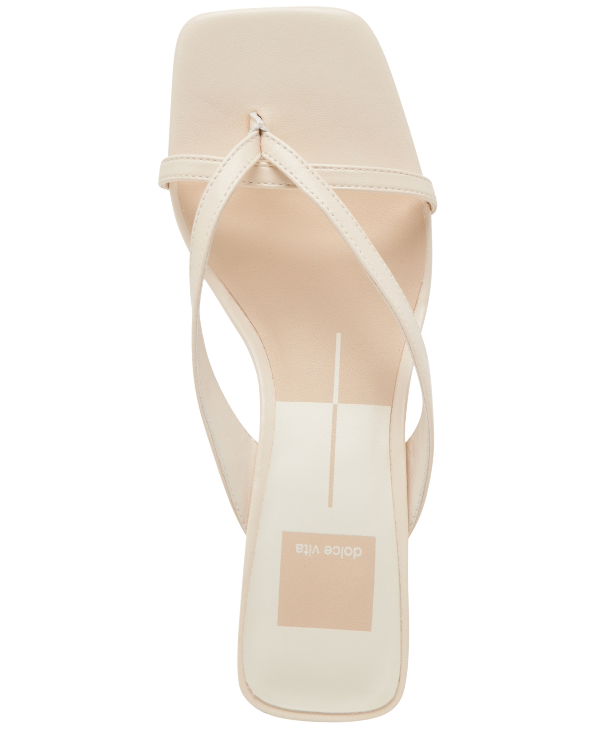 Shop Dolce Vita Women's Brevel Thong Low Block Heel Dress Sandals In Bone Leather