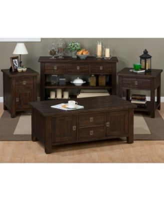 Kona Grove Distressed Rustic Solid Acacia Square End Table