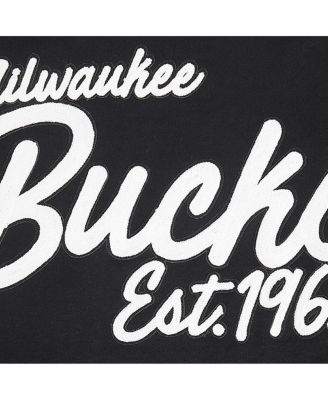 Men's Black Milwaukee Bucks Paint the City Drop Shoulder Sweatshirt