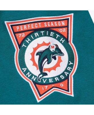 Men's Heather Gray Miami Dolphins All Over 4.0 Vintage Logo Pullover Sweatshirt