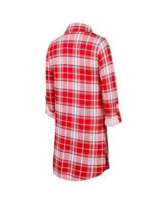 Concepts Sport Womens Scarlet San Francisco 49ers Ashford Plaid Knit Nightshirt 10490₽