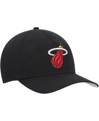Men's Black Miami Heat Hitch Snapback Hat
