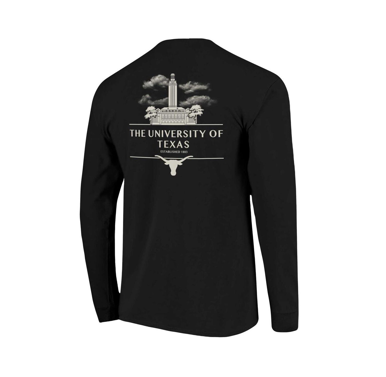 Men's Black Texas Longhorns Comfort Colors Campus Nights Long Sleeve T-Shirt