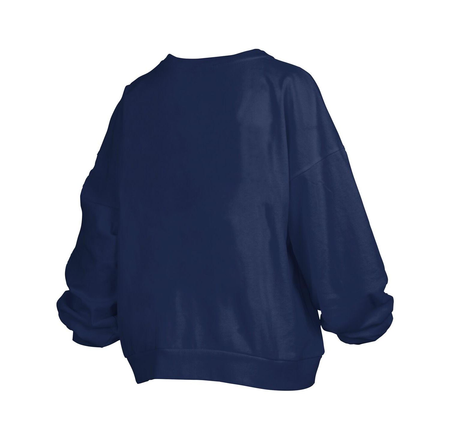 Women's Navy Penn State Nittany Lions Big Aug Script Janice Oversized Pullover Sweatshirt