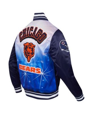 Men's Navy Chicago Bears Sublimated Satin Full-Snap Jacket