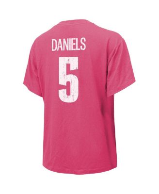 Women's Jayden Daniels Pink Washington Commanders Name Number T-Shirt