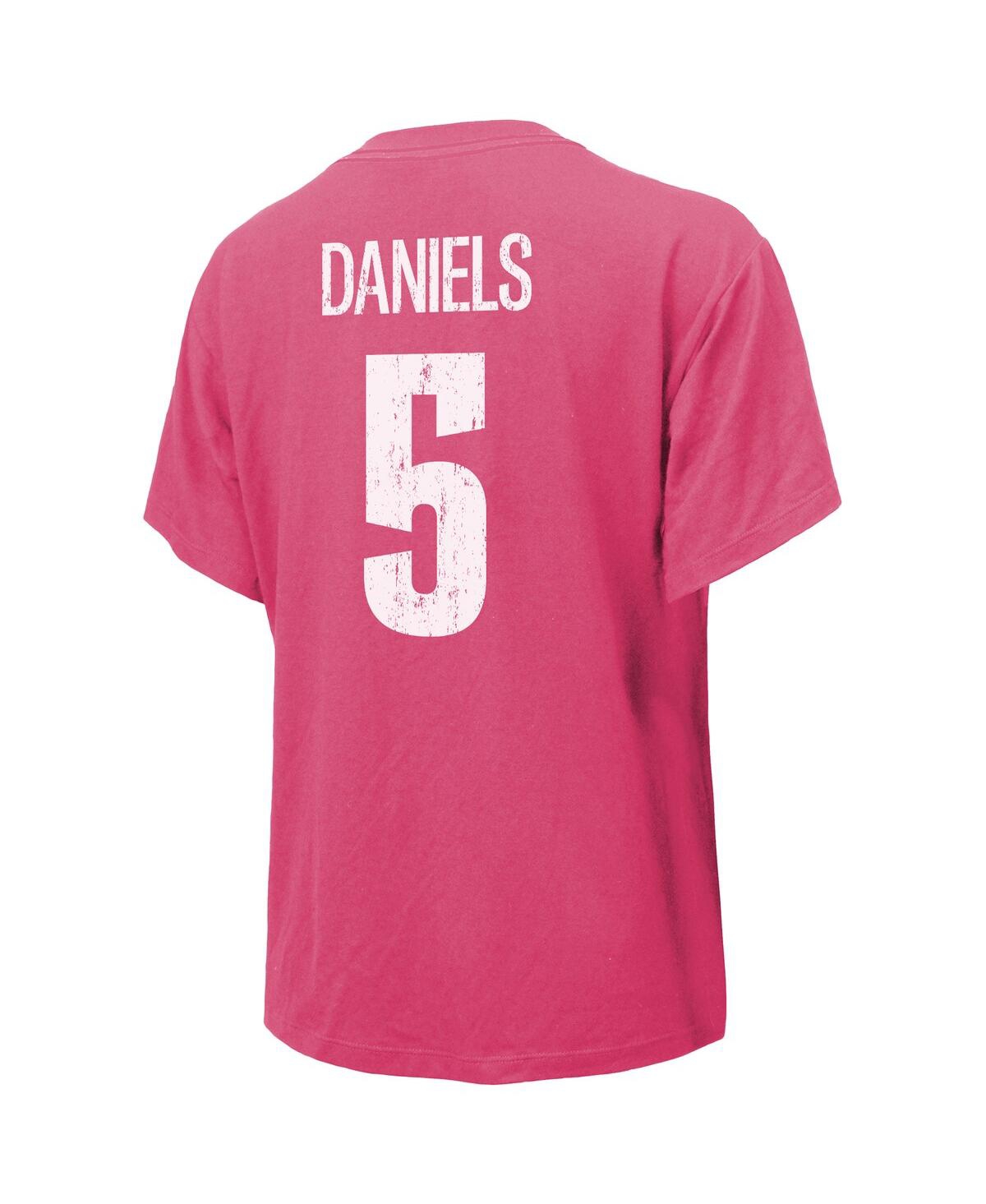 MAJESTIC WOMEN'S JAYDEN DANIELS PINK WASHINGTON COMMANDERS NAME NUMBER T-SHIRT 