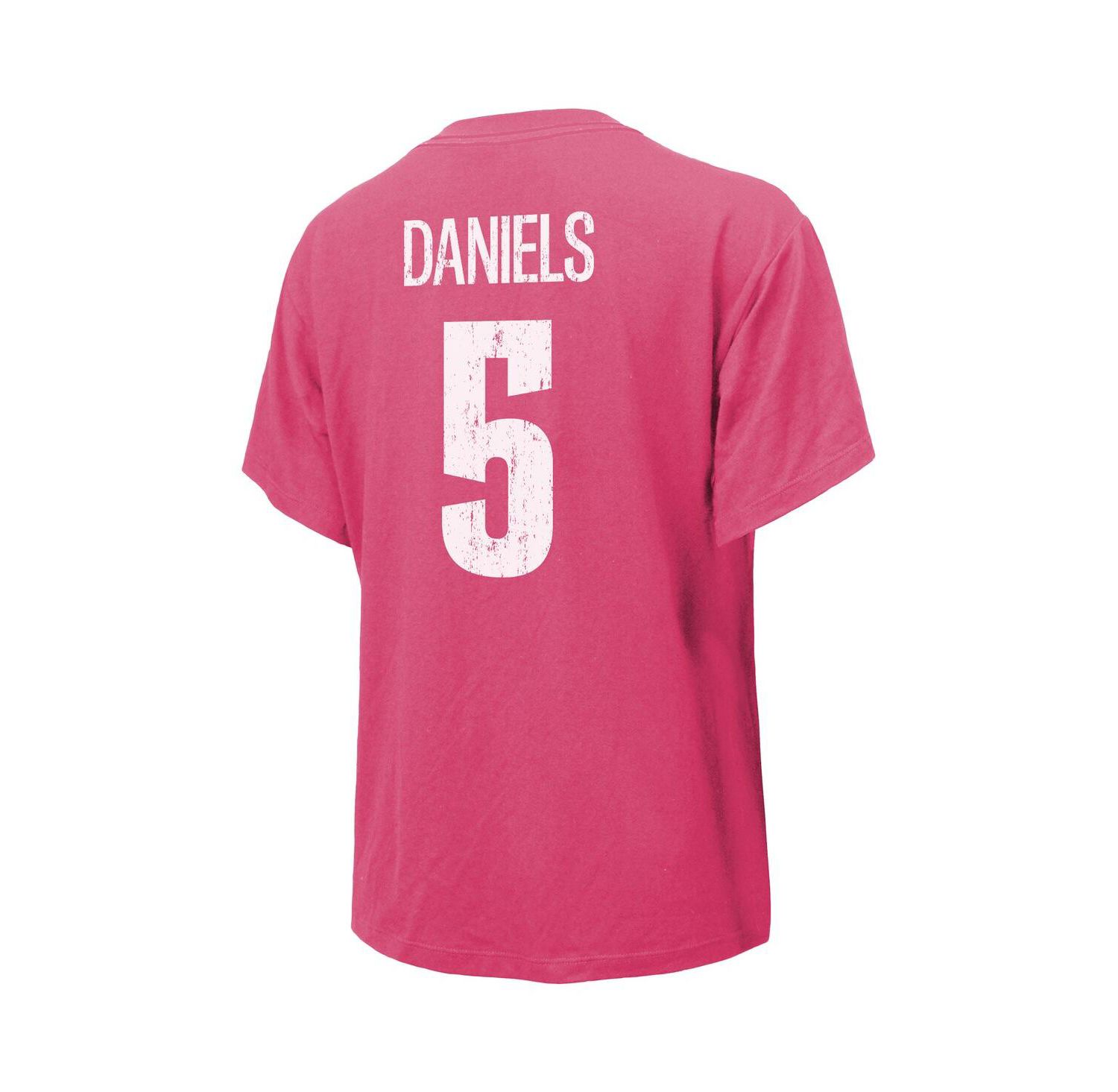 Women's Jayden Daniels Pink Washington Commanders Name & Number T-Shirt