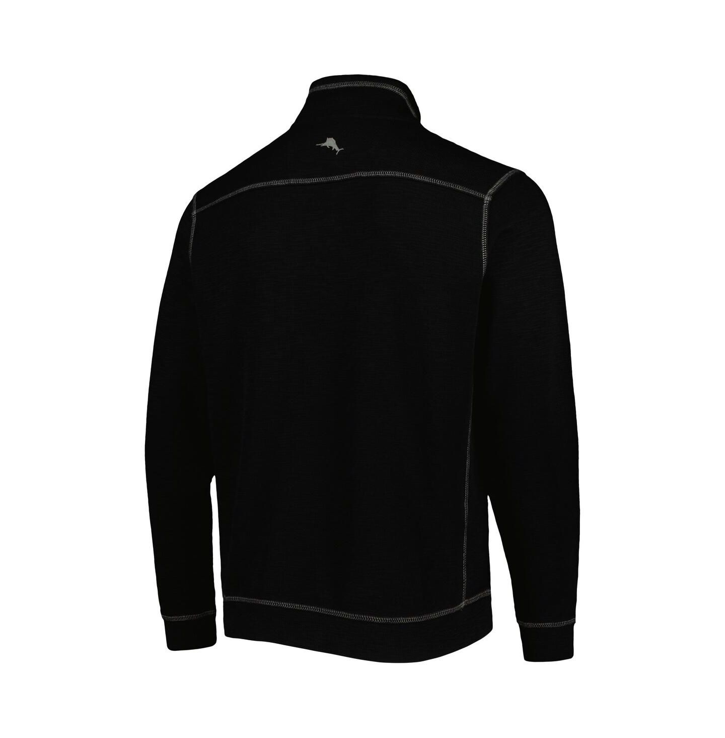 Мужская куртка Tommy Bahama Black Florida State Seminoles Sport Tobago Bay Tri-Blend Mock Neck Half-Zip — фото 2